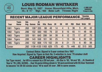 Lou Whitaker  baseball card collectible - Main Image 2