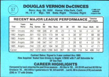 Doug DeCinces  baseball card collectible - Main Image 2