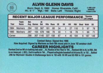 Alvin Davis  baseball card collectible - Main Image 2