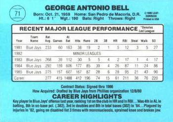 George Bell  baseball card collectible - Main Image 2