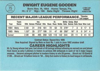 Dwight Gooden  baseball card collectible - Main Image 2