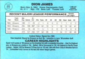 Dion James  baseball card collectible - Main Image 2