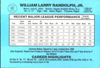 Willie Randolph  baseball card collectible - Main Image 2