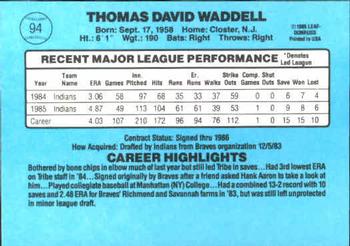 Tom Waddell  baseball card collectible - Main Image 2