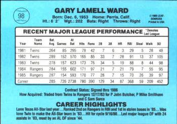 Gary Ward  baseball card collectible - Main Image 2