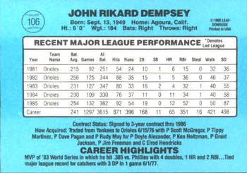 Rick Dempsey  baseball card collectible - Main Image 2