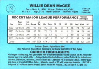 Willie McGee  baseball card collectible - Main Image 2