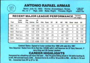 Tony Armas  baseball card collectible - Main Image 2