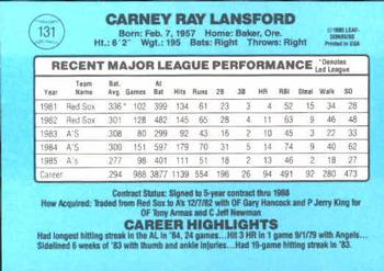 Carney Lansford  baseball card collectible - Main Image 2