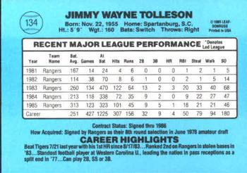 Wayne Tolleson  baseball card collectible - Main Image 2