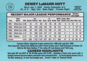 LaMarr Hoyt  baseball card collectible - Main Image 2