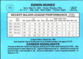 Edwin Nunez  baseball card collectible - Main Image 2