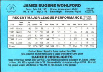 Jim Wohlford  baseball card collectible - Main Image 2