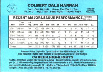 Toby Harrah  baseball card collectible - Main Image 2