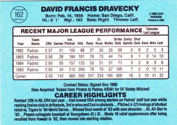 Dave Dravecky  baseball card collectible - Main Image 2