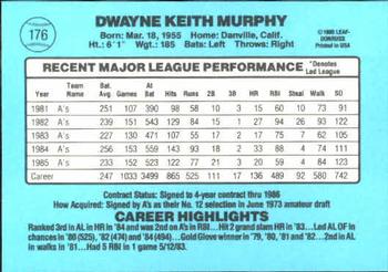Dwayne Murphy  baseball card collectible - Main Image 2