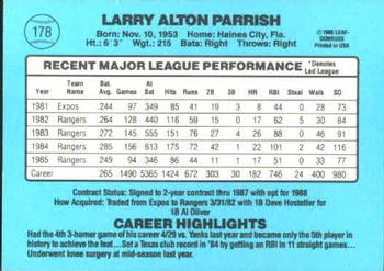 Larry Parrish  baseball card collectible - Main Image 2