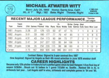 Mike Witt  baseball card collectible - Main Image 2