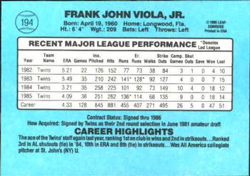 Frank Viola  baseball card collectible - Main Image 2