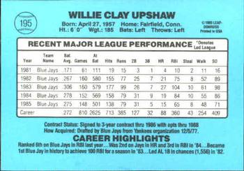 Willie Upshaw  baseball card collectible - Main Image 2