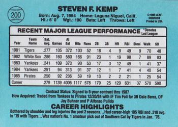 Steve Kemp  baseball card collectible - Main Image 2
