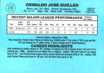 Ozzie Guillen  baseball card collectible - Main Image 2
