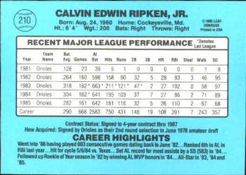 Cal Ripken Jr.  baseball card collectible - Main Image 2