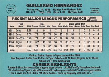 Willie Hernandez  baseball card collectible - Main Image 2