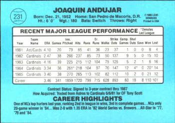 Joaquin Andujar  baseball card collectible - Main Image 2