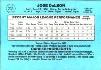 Jose DeLeon  baseball card collectible - Main Image 2