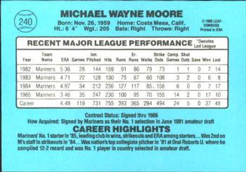 Mike Moore  baseball card collectible - Main Image 2