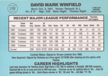 Dave Winfield  baseball card collectible - Main Image 2