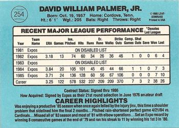 David Palmer  baseball card collectible - Main Image 2