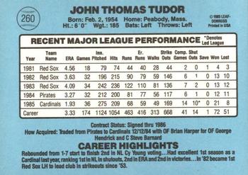 John Tudor  baseball card collectible - Main Image 2