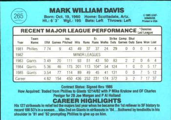 Mark Davis  baseball card collectible - Main Image 2
