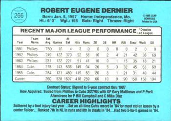 Bob Dernier  baseball card collectible - Main Image 2