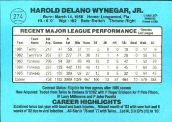 Butch Wynegar  baseball card collectible - Main Image 2