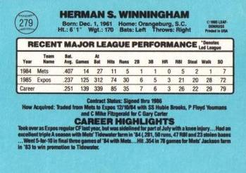 Herman Winningham  baseball card collectible - Main Image 2