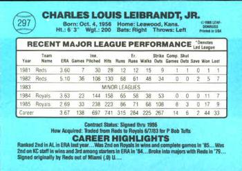 Charlie Leibrandt  baseball card collectible - Main Image 2