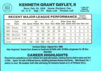 Ken Dayley  baseball card collectible - Main Image 2