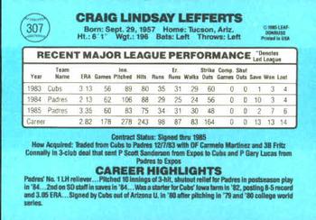 Craig Lefferts  baseball card collectible - Main Image 2