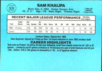 Sam Khalifa  baseball card collectible - Main Image 2