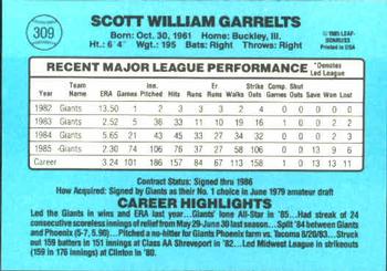 Scott Garrelts  baseball card collectible - Main Image 2