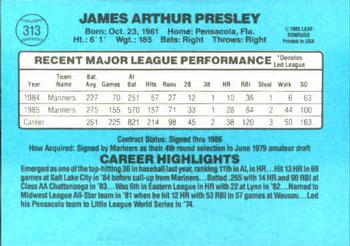Jim Presley  baseball card collectible - Main Image 2