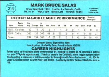 Mark Salas  baseball card collectible - Main Image 2