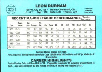 Leon Durham  baseball card collectible - Main Image 2