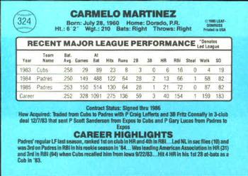 Carmelo Martinez  baseball card collectible - Main Image 2