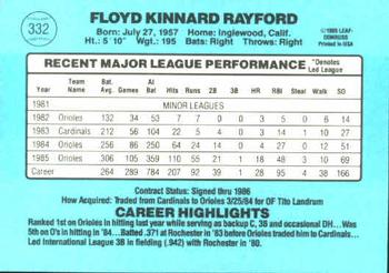 Floyd Rayford  baseball card collectible - Main Image 2