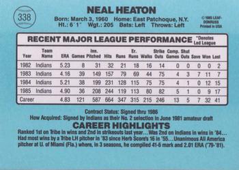 Neal Heaton  baseball card collectible - Main Image 2