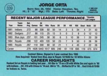 Jorge Orta  baseball card collectible - Main Image 2